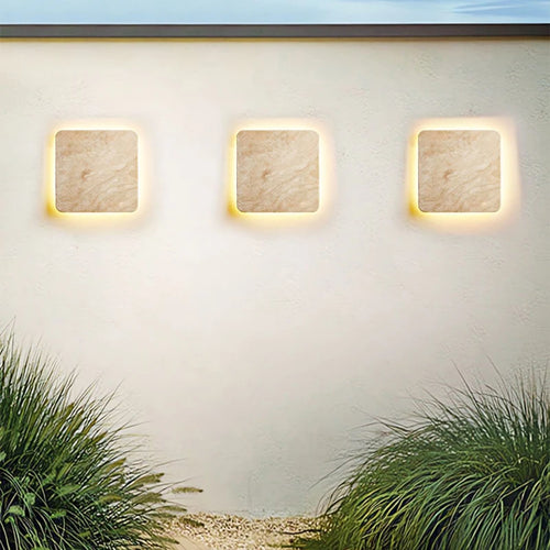 Applique murale pierre naturel Yellowstone Ip65 LED étanche carrée Villa cour entrée couloir Restaurant lumières décoratives