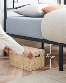 VASAGLE Lit 2 Personnes en Métal, Cadre de Lit 2 Places, pour Matelas de 140 x 190 cm, Lit d'Invité, pour Adulte, Adolescent