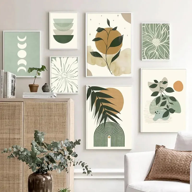 affiches boho soleil lune géométriques pour décoration intérieure