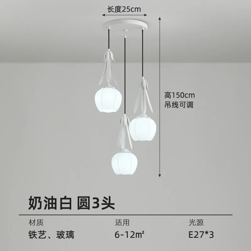 lustre art déco en verre avec abat-jour floral suspendu - vue 11 sur 11