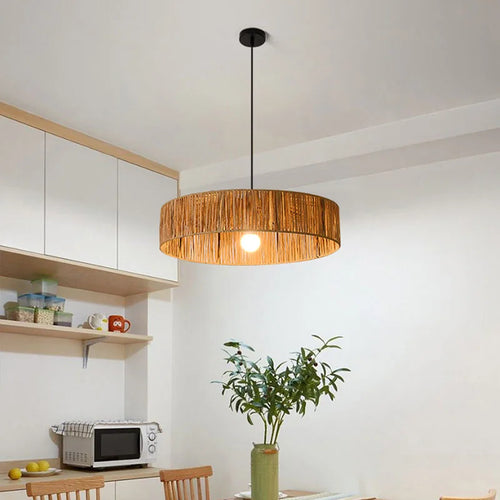 suspension en rotin style asie du sud-est avec cordon réglable