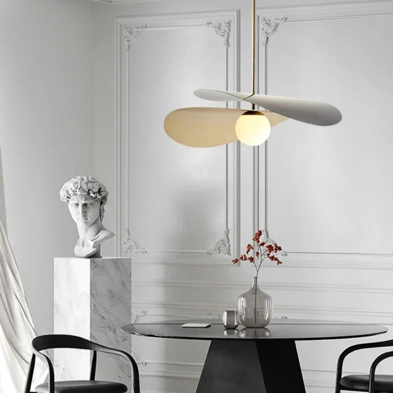 suspension moderne en métal et verre design artistique - vue 4 sur 7
