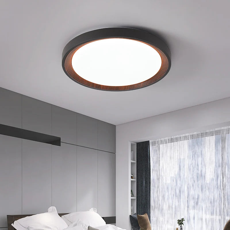 plafonnier moderne en noyer simple pour chambre principale - vue 6 sur 12