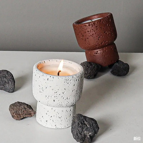 bougie d'aromathérapie nordique en ciment pour décoration intérieure - vue 2 sur 10