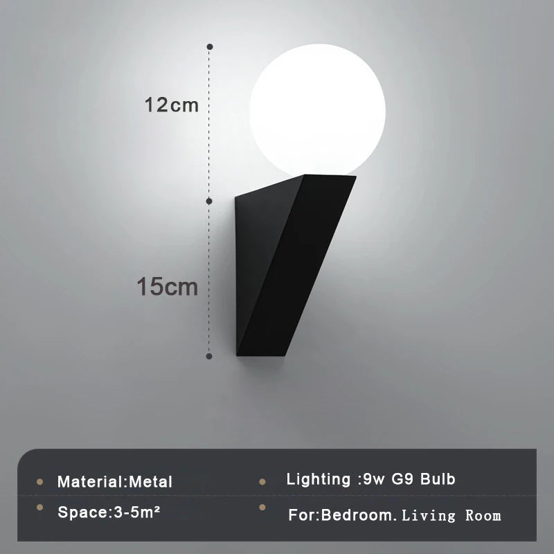 applique murale moderne en verre pour intérieur avec éclairage led