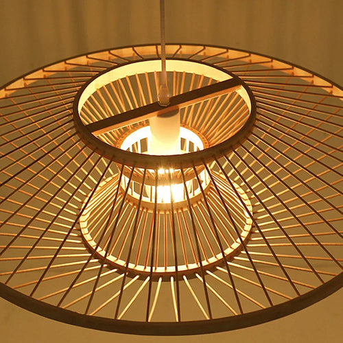 lustre en bambou d'art pour décoration et éclairage