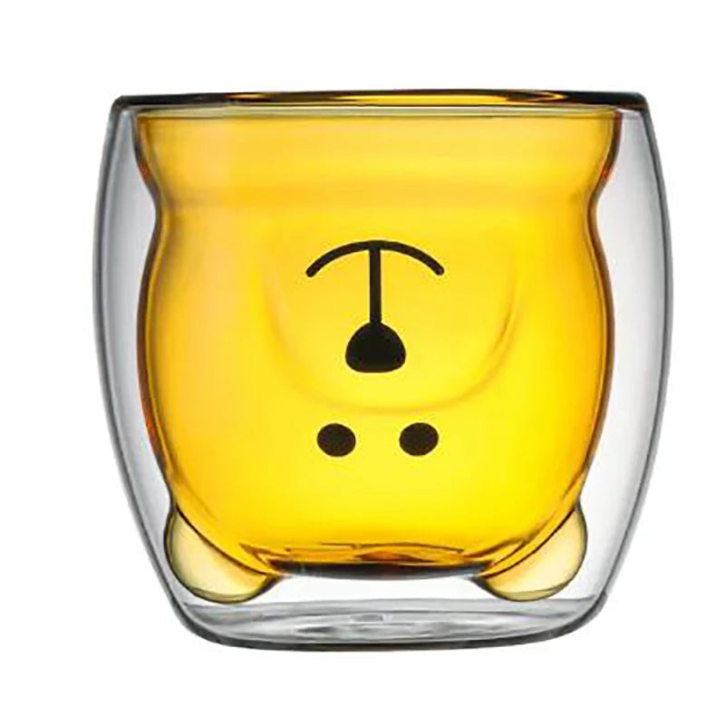 Tasse verre double paroi ours canard 3d 250ml