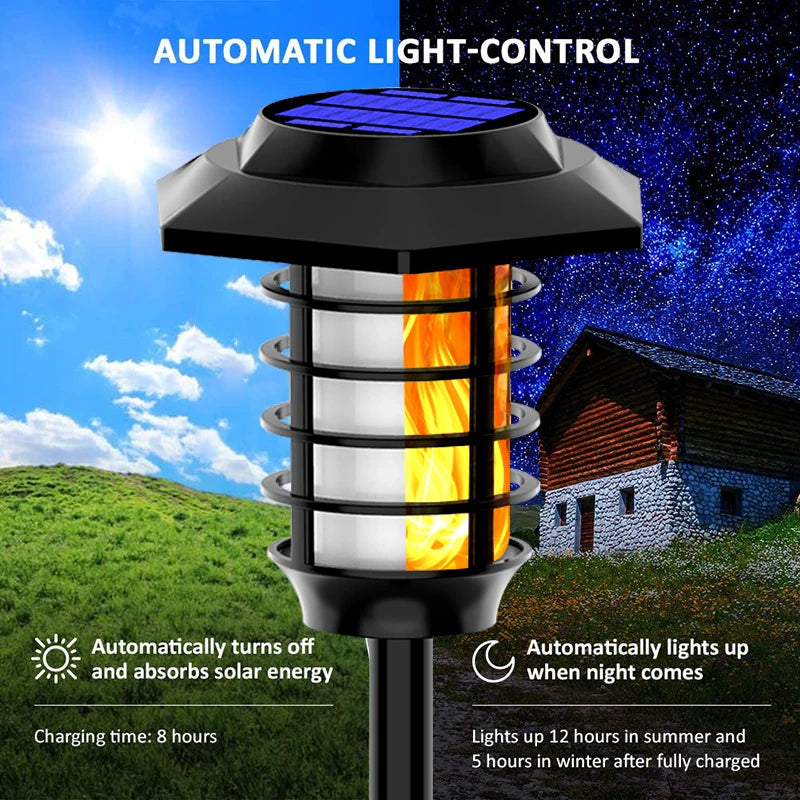 lampes solaires à flamme étanches pour décoration jardin - vue 11 sur 12