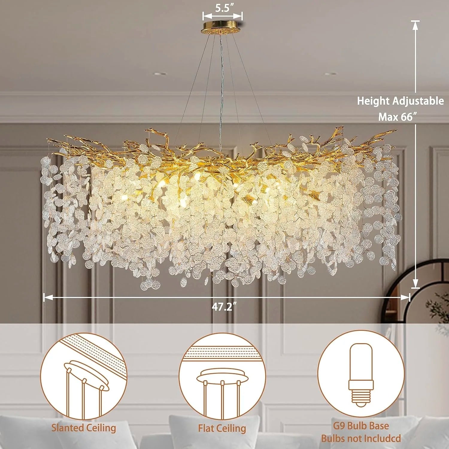 lustre en cristal moderne design luxe pour intérieur - vue 2 sur 6
