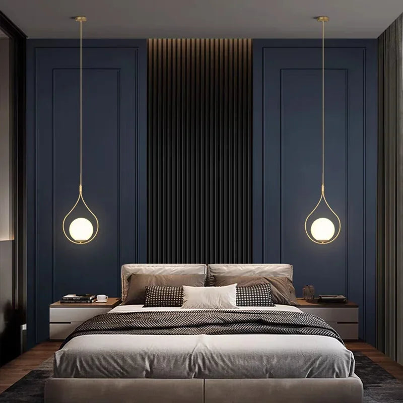 lustre led moderne minimaliste en verre pour hôtel - vue 5 sur 14