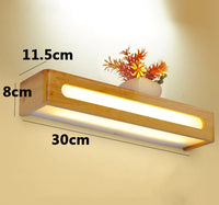 Applique murale LED en bois massif à longue bande de style nordique