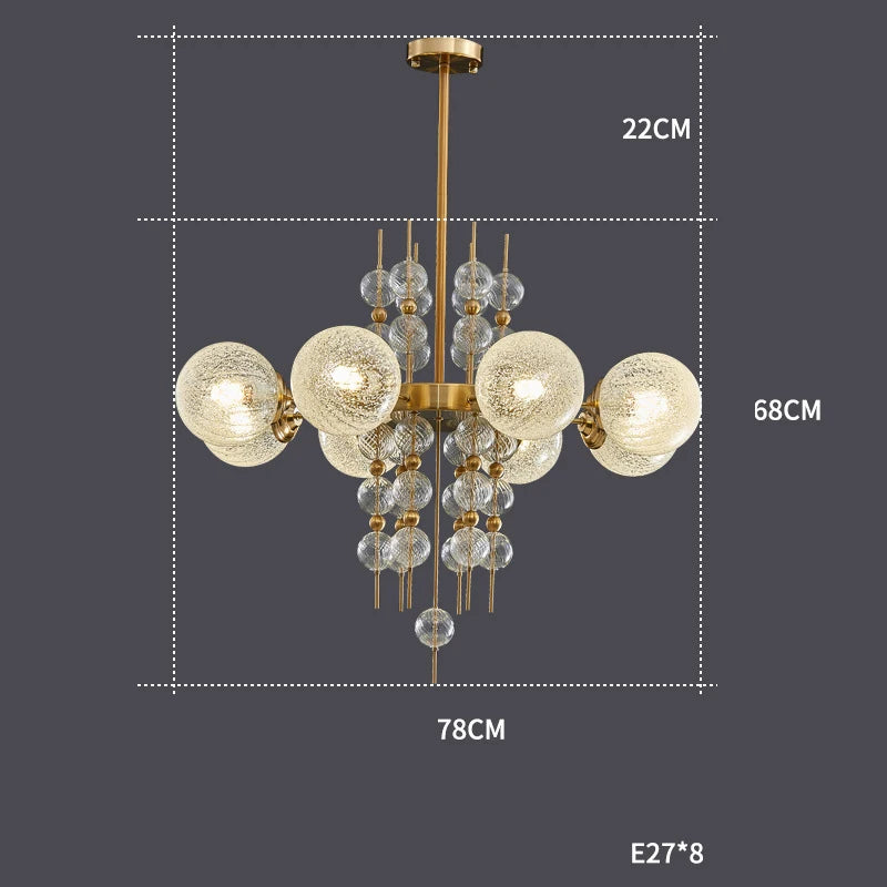 lustre à bulles classique en chrome doré tendance 2024 avec éclairage led - vue 7 sur 9