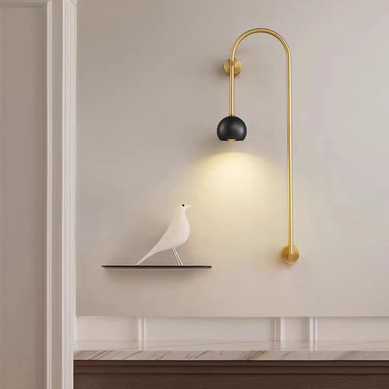 applique murale minimaliste en cuivre et laiton - vue 4 sur 8