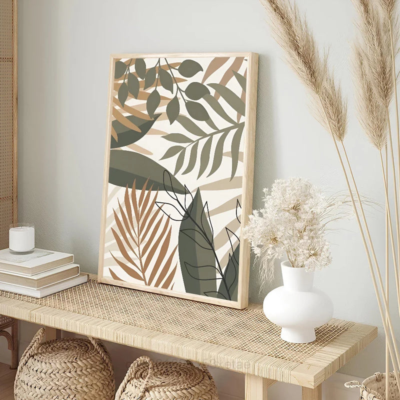 affiche en papier palmier décoration artistique pour intérieur