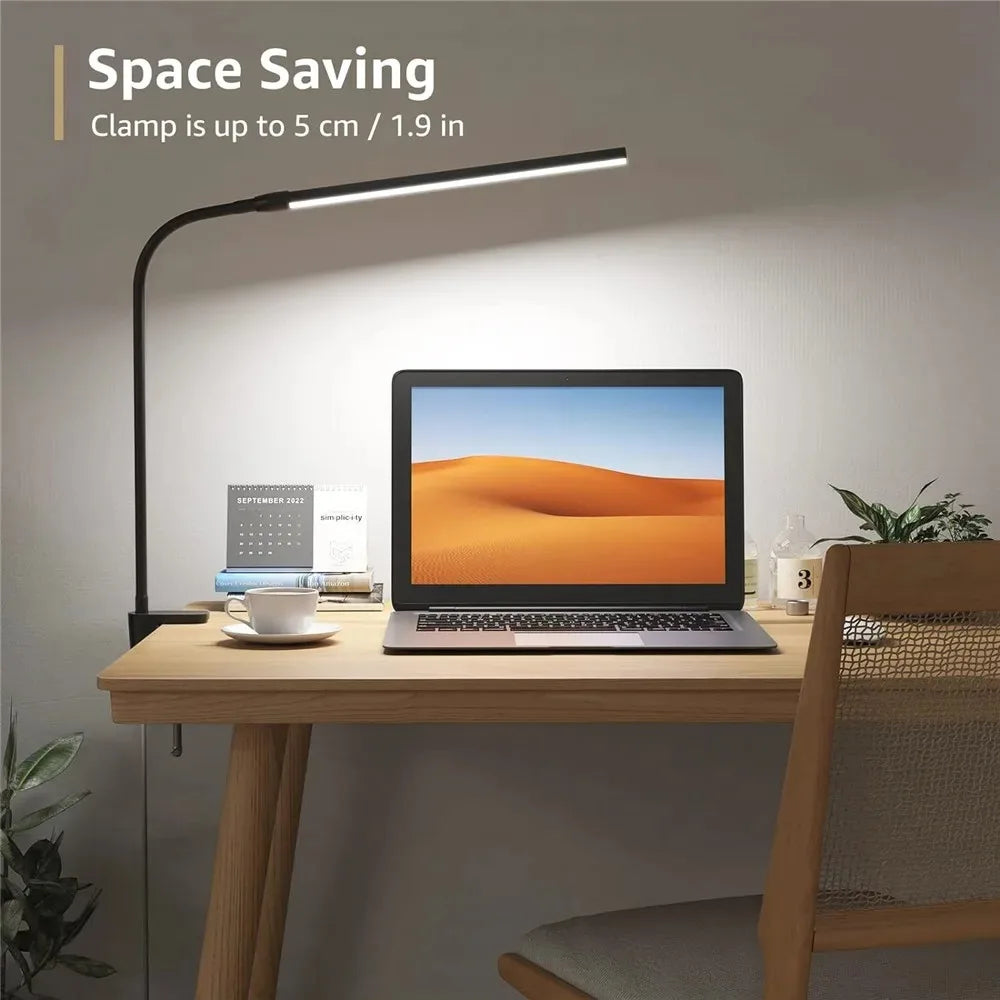 lampe de bureau led pliable à clip protection des yeux 3 modes 10 intensités - vue 3 sur 10