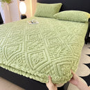 Plush Mattress Cover For Bed,stretch Soft Material Fitted Sheet, Keep Warm,dust Protector,machine Washable 90X200,180X200