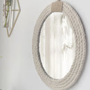 miroir ovale en corde style nautique avec frange en macramé