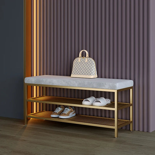 étagère à chaussures en métal design moderne pour rangement élégant - vue 3 sur 12