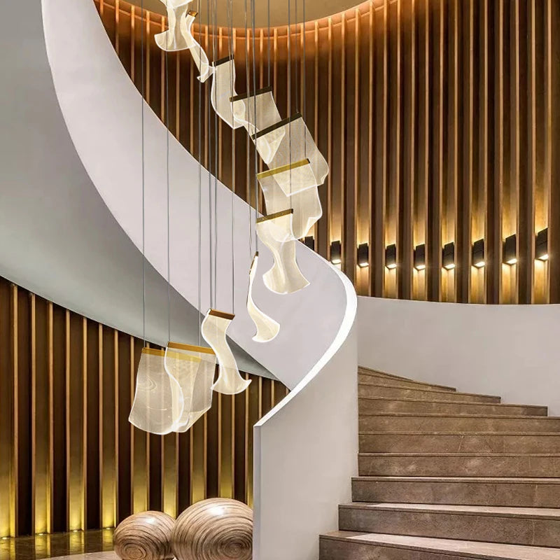 Nordic Modern Luxury Attic Chandelier Living Room Dining Room Dining Table Chandelier Hotel Lobby Staircase Hanging Chandelier - vue 5 sur 12