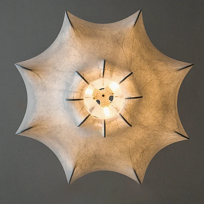 lustre nordique créatif en soie wabi-sabi led décoratif - vue 5 sur 9