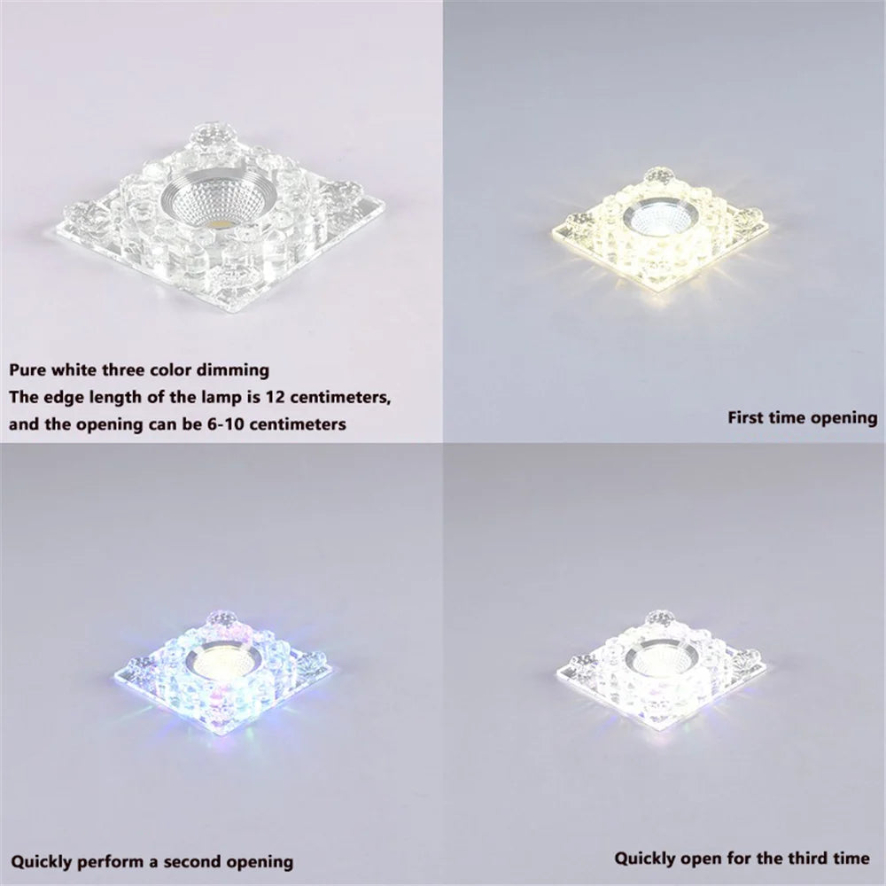 plafonnier led rgb carré en cristal pour décoration intérieure variée - vue 16 sur 24