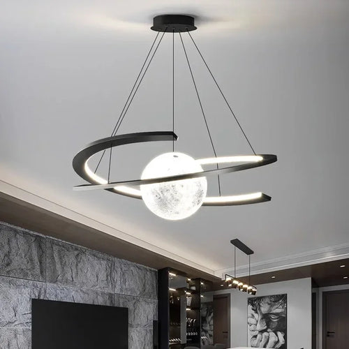 Modern nordic minimalist luxury circular ceiling light - vue 3 sur 7