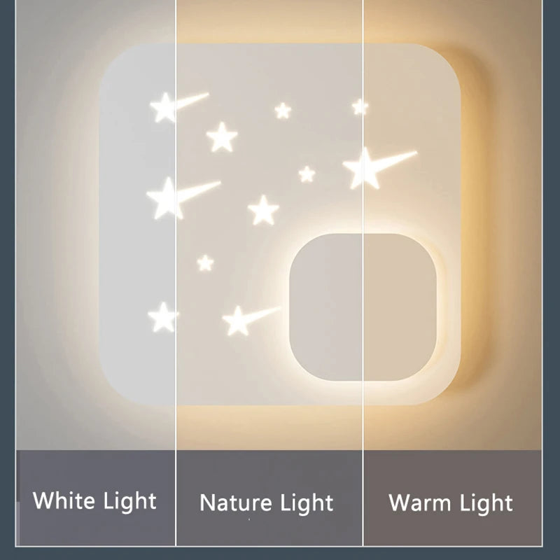 applique murale led blanche à différentes formes ludiques