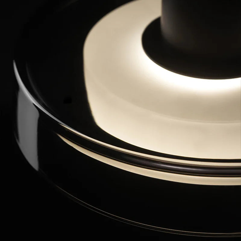 suspension ronde en verre design moderne fil réglable 3000k - vue 6 sur 7