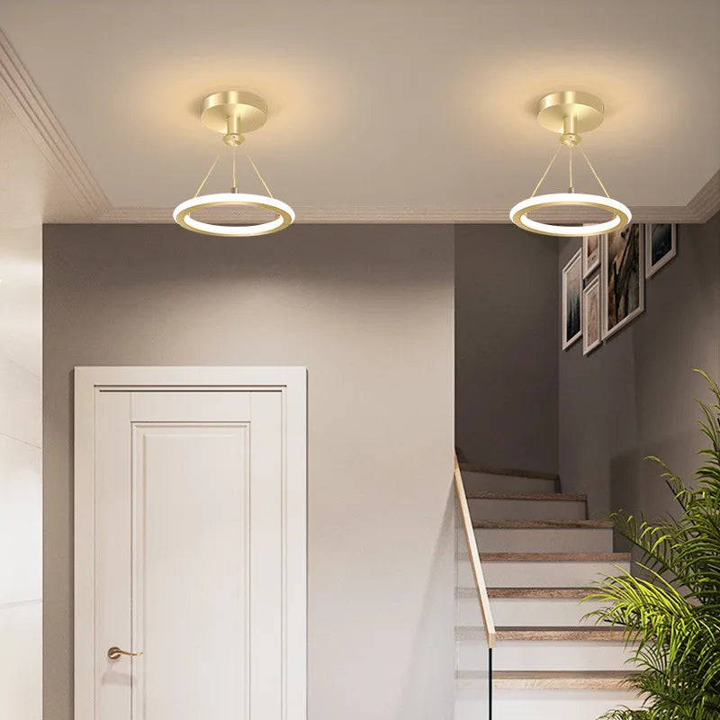 plafonnier LED moderne nordique rond - vue 5 sur 6
