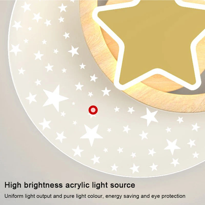 Applique murale led nordique étoile lune décoration intérieure - vue 7 sur 10