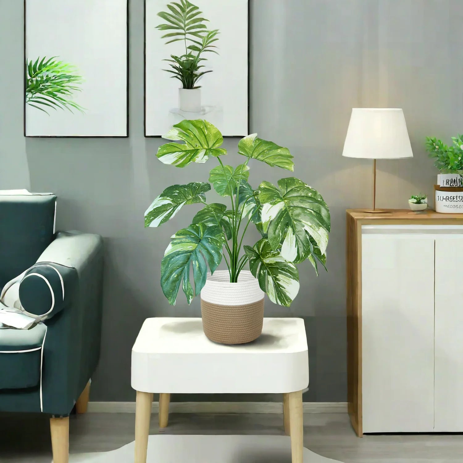 Realistic and elegant artificial monstera plant for interior decoration - vue 3 sur 10