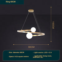 lustre nordique simple anneau led décoratif intérieur