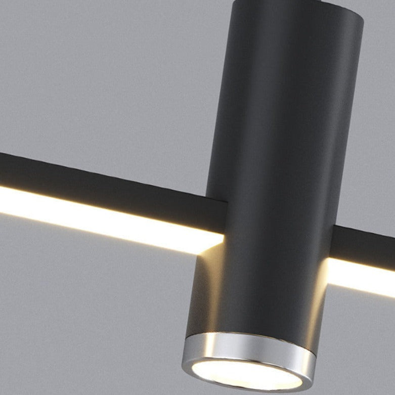 Lustre design LED minimaliste en barre métallique Sarno - vue 5 sur 12