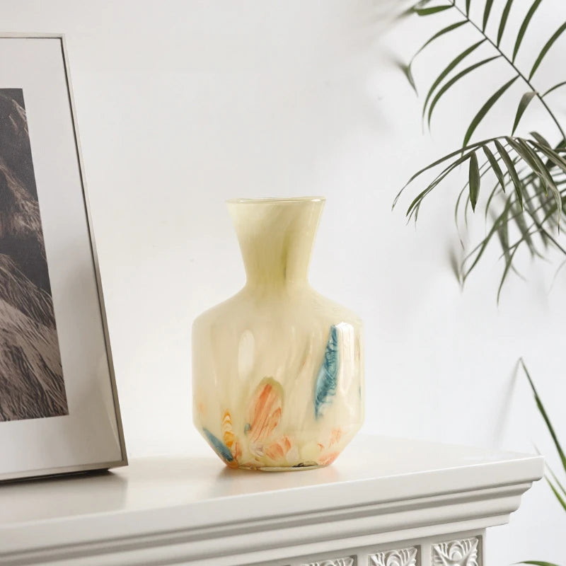 vase en verre imprimé motif floral pour terrarium décoration maison - vue 3 sur 8