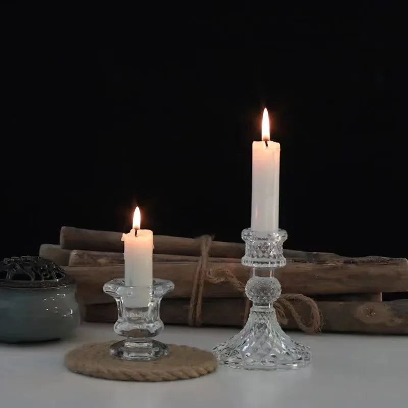 bougeoir en verre décoration nordique pour moments romantiques - vue 3 sur 6