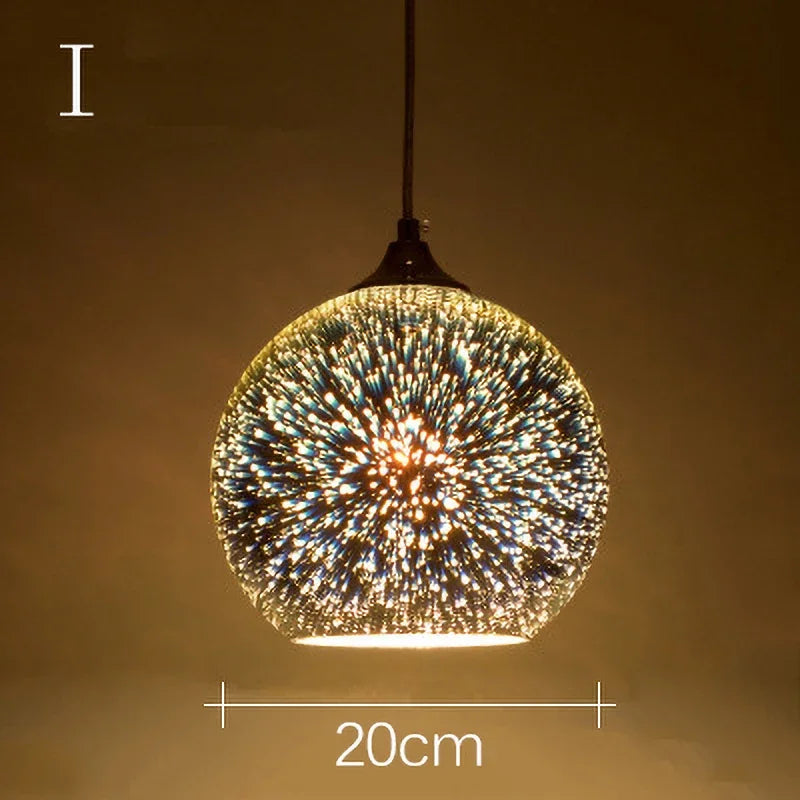 Coloured glass pendant light for modern and festive decoration - vue 14 sur 23