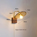 Vintage Japanese wooden wall light minimalist design with switch
