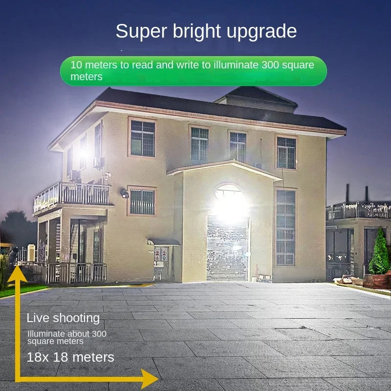 INTELAMP Solar Motion Sensor Floodlight with Remote Control, High Brightness 2500lm, 18000mAh, Suitable for Various Scenarios - vue 5 sur 7