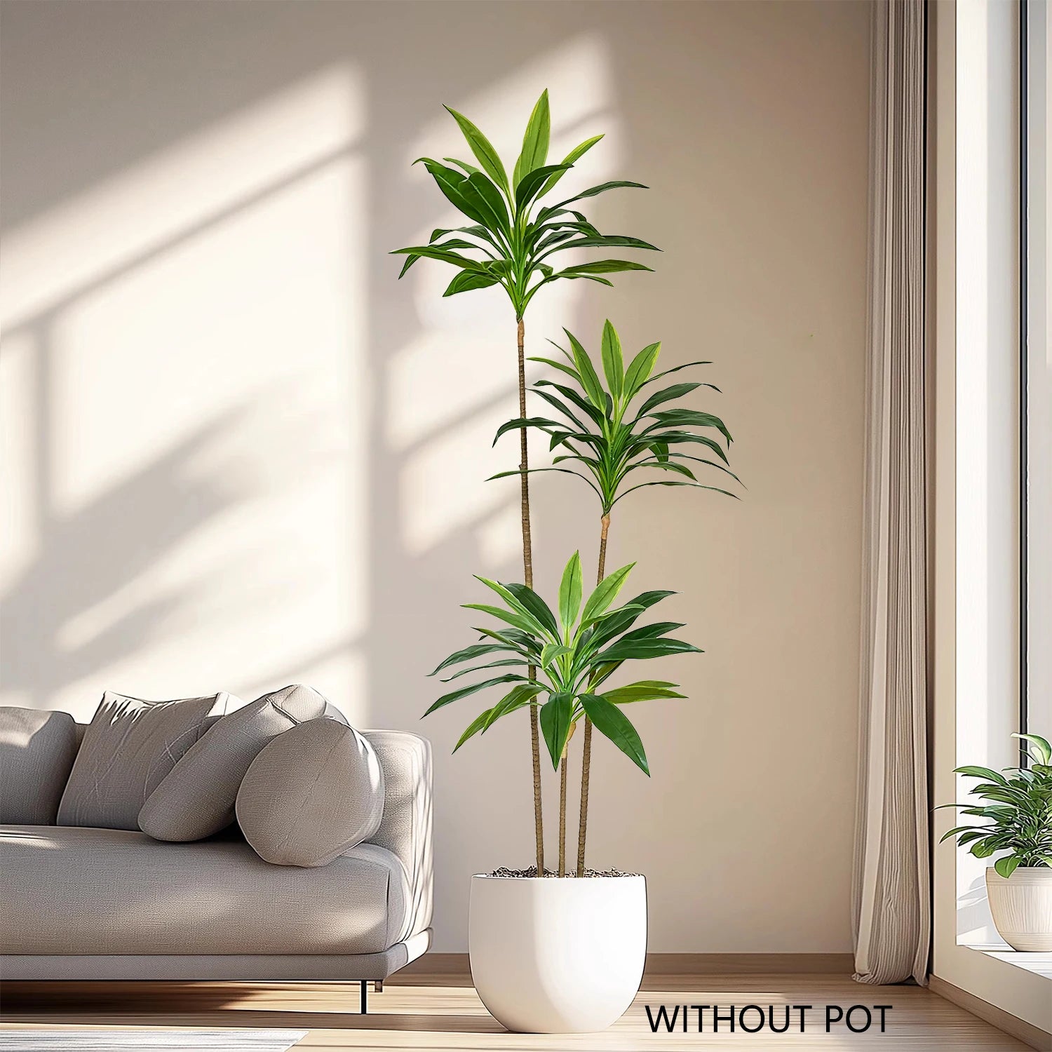 Set of 3 artificial dracaena plants for realistic decoration - vue 4 sur 20