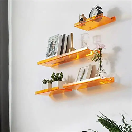 Acrylic Shelf for Wall Storage,Floating Bookshelves,Display Shelf Organizer for Bathroom,Bedroom,Living Room,Kitchen,Room Decor