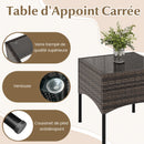 ensemble de fauteuils en rotin pour jardin avec table et coussins