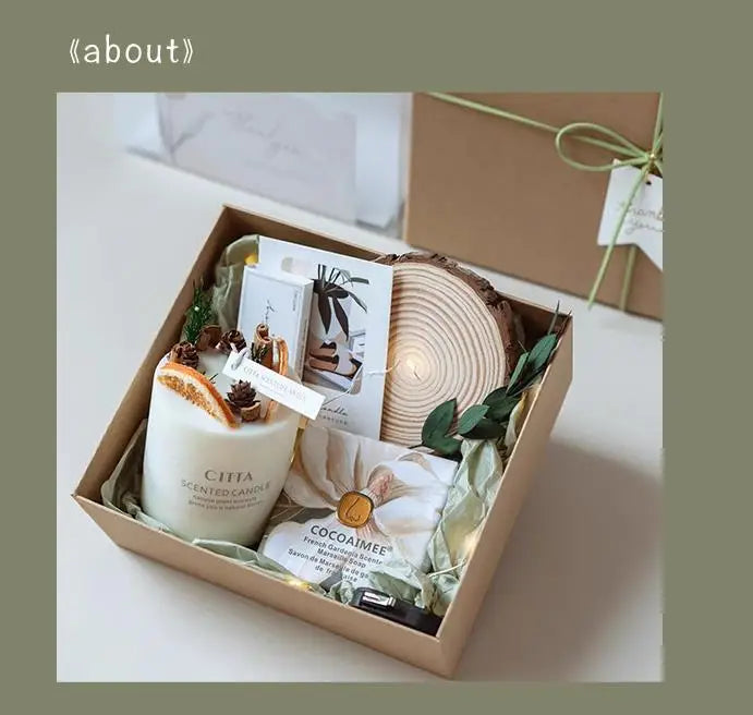 coffret cadeau bougies aromathérapie fait main pour anniversaire - vue 3 sur 7