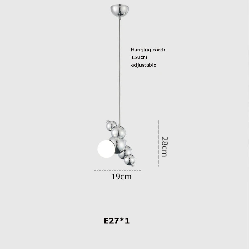 suspension design led art déco en or chromé pour intérieur élégant - vue 8 sur 16