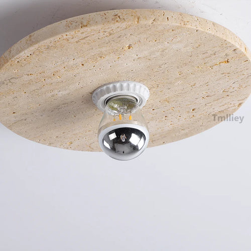 applique murale led rétro avec pierre naturelle ronde