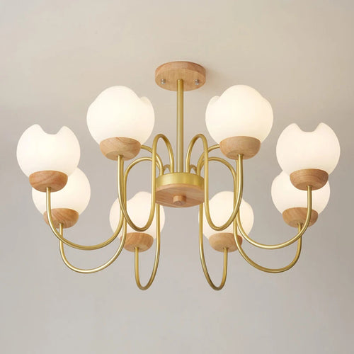 lustre nordique en bois massif pour décoration intérieure élégante