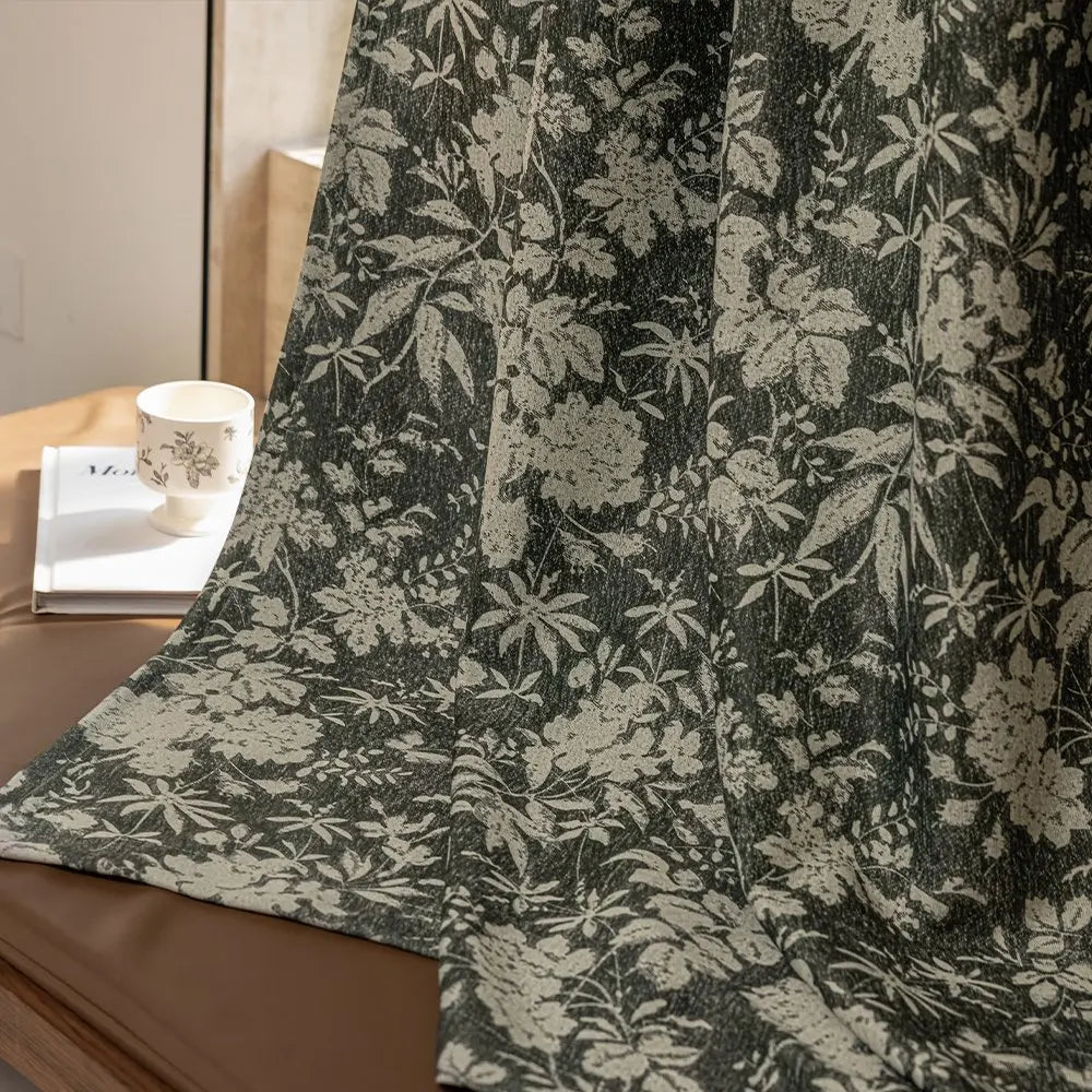 Rideau occultant floral moderne pour chambre ou salon - vue 4 sur 8