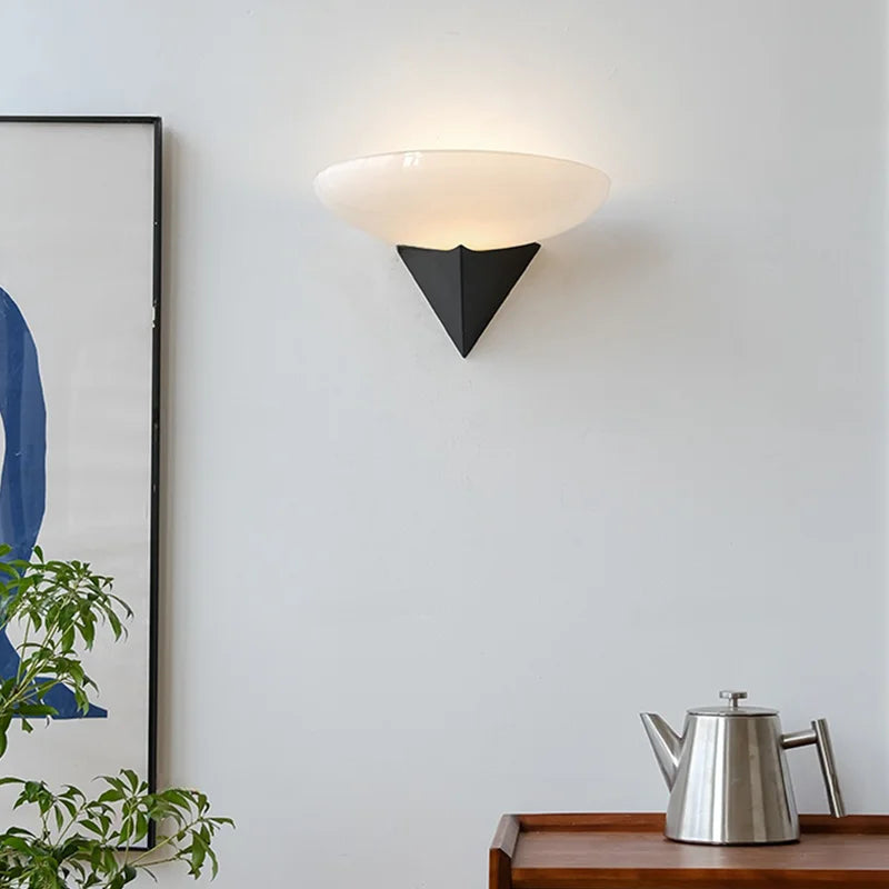 applique murale rétro en verre dépoli pour décoration intérieure - vue 5 sur 8