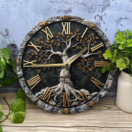Tree of Life Silent Wall Clock, DIY Assembly Kit, High-Definition 2D Print, Metal Art Decor for Home, Bedroom, Thanksgiving Day - vue 6 sur 7