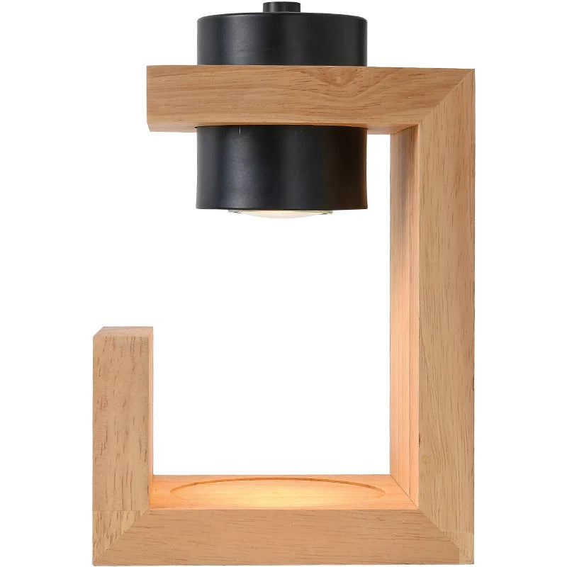 lampe chauffe-bougie aromathérapie bois nordique 110/230V éclairage intérieur - vue 6 sur 6