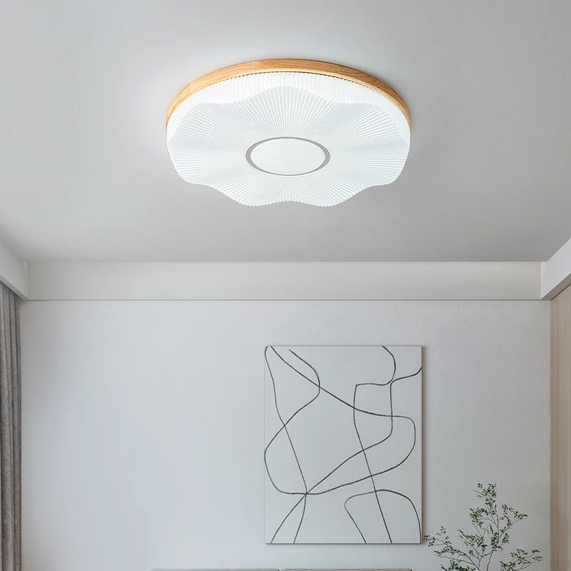 plafonnier led encastré en bois créatif nordique loft éclairage - vue 4 sur 10